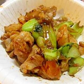 鶏肉と青梗菜の照り焼き